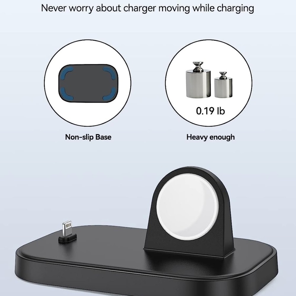 Portable Charger Stand for Apple Watch, 2 in 1 iWatch Charger with USB C Cable - Picture 5 of 6